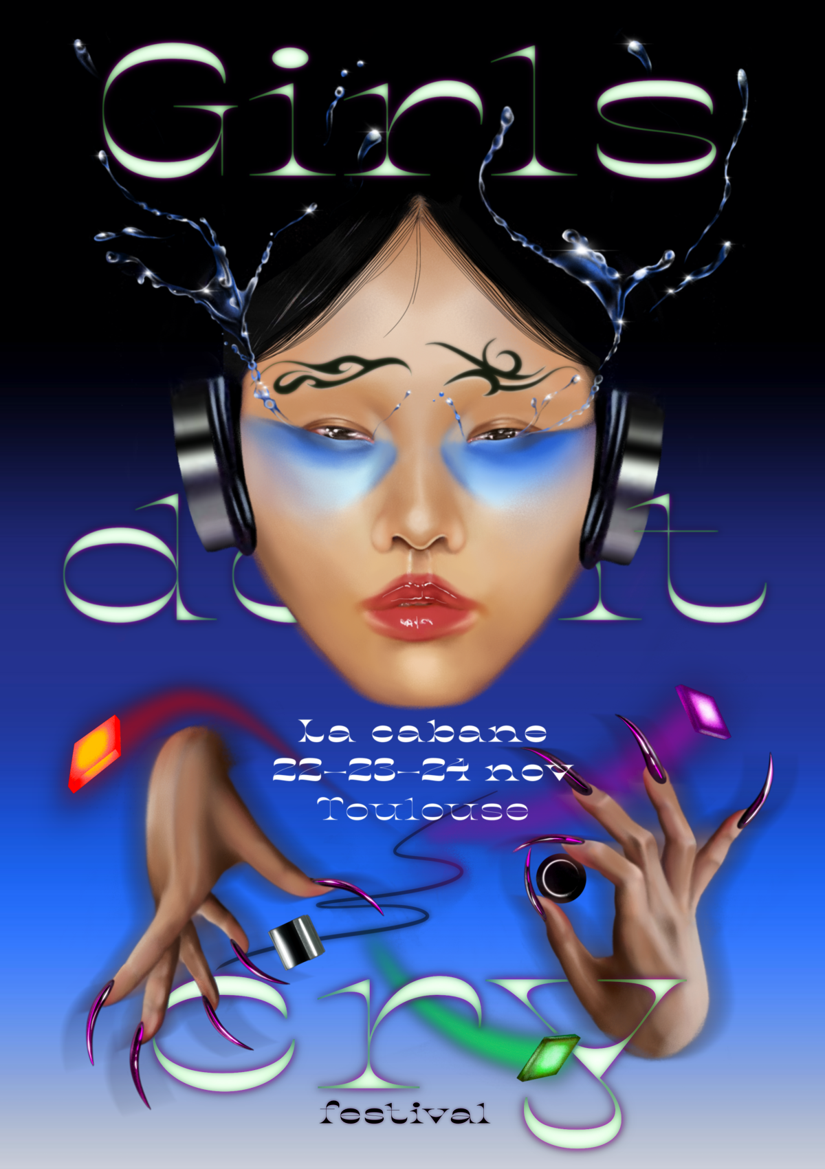 Affiche Girls Don't Cry Festival 2024 La Cabane Toulouse